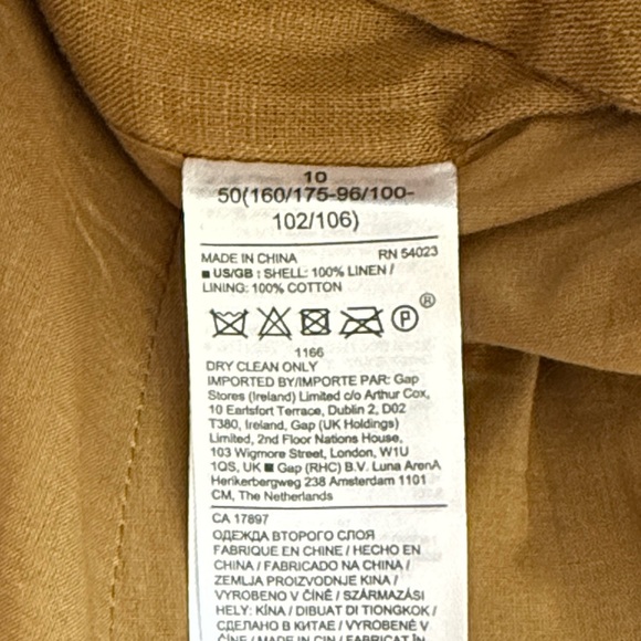 BANANA REPUBLIC Linen Balloon-Sleeve Mini Dress Size 10. Dry Mustard Color. - Picture 12 of 15